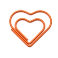 Clip creativo en forma de corazón naranja hecho de alambre metálico de color - Naranja