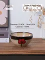 Japanese retro ceramic bowl with red flower glaze, 15.8cm diameter, 700ml capacity - Flower Language