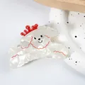 Pinza de pelo de caniche blanco con corona roja en acabado de acetato perlado - Corona Roja
