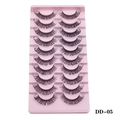 10 Paar russische D-Curl künstliche Wimpern Modell DD-05 auf rosa Tablett - Russischer Volumen-Stil Dick (DD-05)