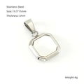 Silver square stainless steel pendant featuring a white shell inlay and rectangular design - Steel Color Shell