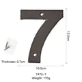 Numero civico 7 in ghisa bronzata con viti di montaggio, altezza 12,5 cm, decoro metallo - Numero Grande Largo-7