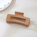Matte brown rectangular claw clip for thick hair, simple large PS shark hair clip - #51 Matte Light Khaki Brown - 10.5cm / Bulk (No Packaging)