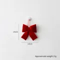 Fiocco di Natale in velluto rosso per albero, decorazione da appendere di 14cm - Fiocco rosso