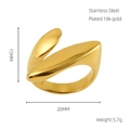 Detailed view showing 20mm x 15mm dimensions and 18k gold plated stainless steel specs - Geometric Twisted Style (841)