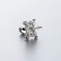 Sparkling silver snowflake zircon cartilage stud earring in titanium steel for women - Snowflake Zirconia Style (A114-6#)