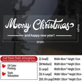 Size chart for Christmas snowflake window stickers featuring UV color printing dimensions - P-SD170 Merry Christmas Text / S Small (40x15cm)