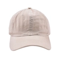Detail of light beige washed cotton baseball cap with six-panel structure and vent holes - Beige