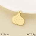 Goldener Knoblauch-Anhänger aus Edelstahl für DIY-Schmuck, 12mm Größe - Knoblauch (KLJ10425-ZLA)