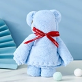Light blue coral fleece bear towel with a red Just for you ribbon for wedding favors - Light Blue Bear (without Packaging) / 30*30cm