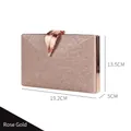 Leaf design evening clutch bag in rose gold finish with 19.2x13.5x5cm dimensions - Rose Gold