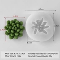 3D succulent silicone mold for DIY candles with 8.5cm white base and plant shape - Succulent J-1233