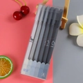 6-piece minimalist neutral gel pen set in grayscale gradient with fruit illustrations - Grey Series / 6Pcs/Set