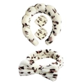 Flannel sponge headband set with leopard print and matching wristbands for face washing - Flannel Brown and Cream Leopard Style (12#) / Set of 4