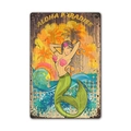 Vintage metal sign featuring Aloha Paradise mermaid design with rustic beach aesthetic - 11540(09) / 20*30cm