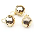 DIY gold plated bell pendants with micro-pave zircons for jewelry making - Classic Bell-Gold
