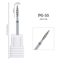 PG-55 diamond nail drill bit with spiral cone head and blue ring marking on metal shank - PG-55 Spiral Cone