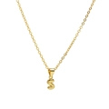 Polished 18k gold plated brass balloon letter S pendant on a delicate cable chain - Letter S