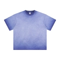 Short sleeve T-shirt in washed violet cotton featuring a vintage snow wash finish - S / T-Shirt - Washed Paris Blue