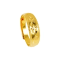 Adjustable golden ring featuring detailed butterfly and leaf patterns with beaded edges - Butterfly Leaf Style (J2315)