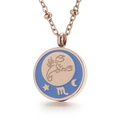 Minimalist rose gold Scorpio zodiac necklace with blue enamel pendant for women - Scorpio