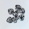 Polished heart-shaped stones with black and white Dalmatian jasper spotted texture - Snowflake