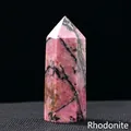 Polished Rhodonite crystal hexagonal prism with natural pink and black mineral patterns - Rhodonite / Single Point 4-5cm