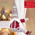 Weihnachts-Wichtel Gardinenhalter mit grauer Strickmütze und roter Anzug Dekoration - Gnom - Grau (002-B)