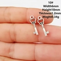 Pendentif clé vintage en argent avec cœur, breloque en alliage 6x18mm pour bijoux DIY - Style 10 Mini Clé Cœur