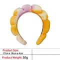 Thick padded sponge tie-dye headband in orange and purple, size 17x18x4cm for women - 27-velvet Yellow-purple Gradient Headband