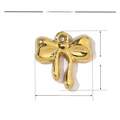 Paramètres de taille du pendentif nœud en acier inoxydable doré 16mm pour bijoux DIY - Petit Noeud (VG240x3)