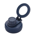 Blue magnetic lid with round handle and straw port for large capacity sports bottles - Indigo Blue