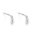 Minimalist S999 sterling silver stud earrings with polished teardrop design for women - Water Drop Stud