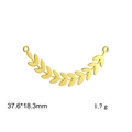 Gold stainless steel olive leaf jewelry connector for DIY necklaces and bracelets - Wheat Ear-Gold