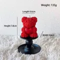 Red rose bear candle with heart, 135g weight, 6.6x5.6x7.8cm size for home decor - Medium Heart Bear (COCO Scent) / Red