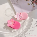Y2K dopamine cherry blossom hair clip set in light and deep pink colors, 4cm size - Small Pink Flower Clips (Pair)