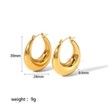 Geometrische Halbmond-Creolen aus 18k vergoldetem Edelstahl, klobiges Design, 30mm - Goldene Dicke Runde Creolen (TE6268-G)