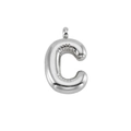 Colgante de acero inoxidable plateado con estilo de globo y letra C para mujeres - Letra C-Solo Colgante / Plateado