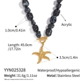 Détails du collier étoile de mer de 45cm avec dimensions des perles marbrées - Collier de Perles Irrégulières Pendentif Étoile de Mer Doré (YYN025328)