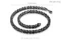 Men's vintage black stainless steel chain necklace 500x6mm with heavy link design - 6mm Byzantine Chain Necklace (KN108166-Z)