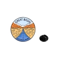 Round enamel capybara pin featuring Great Basin National Park scenic mountain landscape - Great Basin (C2771-3)