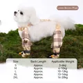 Waterproof dog leggings in brown plaid pattern with adjustable yellow cord for small pets - L / Brown Plaid (Spring/Summer Style)