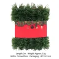 Green 2m Christmas artificial pine garland with red paper band for festive party decoration - 2m Green Garland/58g
