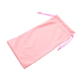 Pink microfiber pouch for sunglasses with a secure drawstring closure and soft texture - 18*9CM / Pink