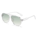 Trendy transparent aviator sunglasses with light green gradient lenses for men and women - Transparent Frame Gradient Green Lens