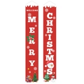 Red Christmas porch banners with Merry Christmas lettering and snowflake patterns - YXS-16 Red Welcome/Merry Christmas