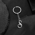 Polished silver stainless steel keychain featuring a stylish letter S alphabet pendant - S