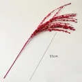 55cm bright red Christmas glitter branch pick for festive tree decoration and floral arrangements - 55cm Red Style (Weight Approx. 21g)