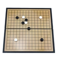 Portable folding Go game set with yellow wood grain board and black white magnetic pieces - Small Magnetic Gomoku