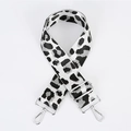 Adjustable leopard print bag strap with silver metal swivel hooks and high-density weave - White Silver Buckle